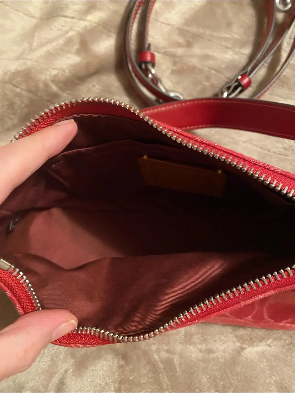 Coach Red Signature Canvas Small Crossbody - Picture 2 of 3